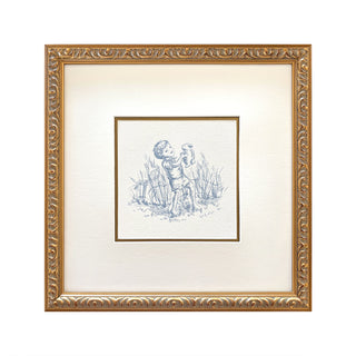  Toile: Child Playing with Bunny in Blue